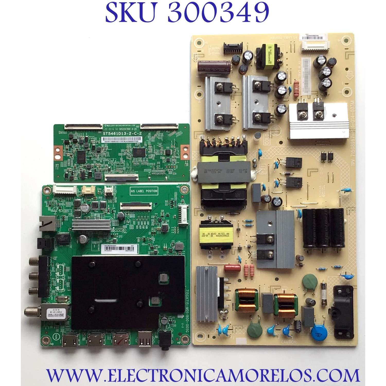 KIT DE TARJETAS PARA TV INSIGNIA / MAIN GXKCB02K003 / 715GA715-M01-B00-005G / M01-B00-005K / T-CON 342911009L / ST5461D13-2-C-2 / FUENTE PLTVJW321XXGE / 715G8967-P01-014-003M / PANEL TPT550U2-D132.L / DISPLAY ST5461D13-2 VER.2.2 / MODELO NS-55DF710NA21